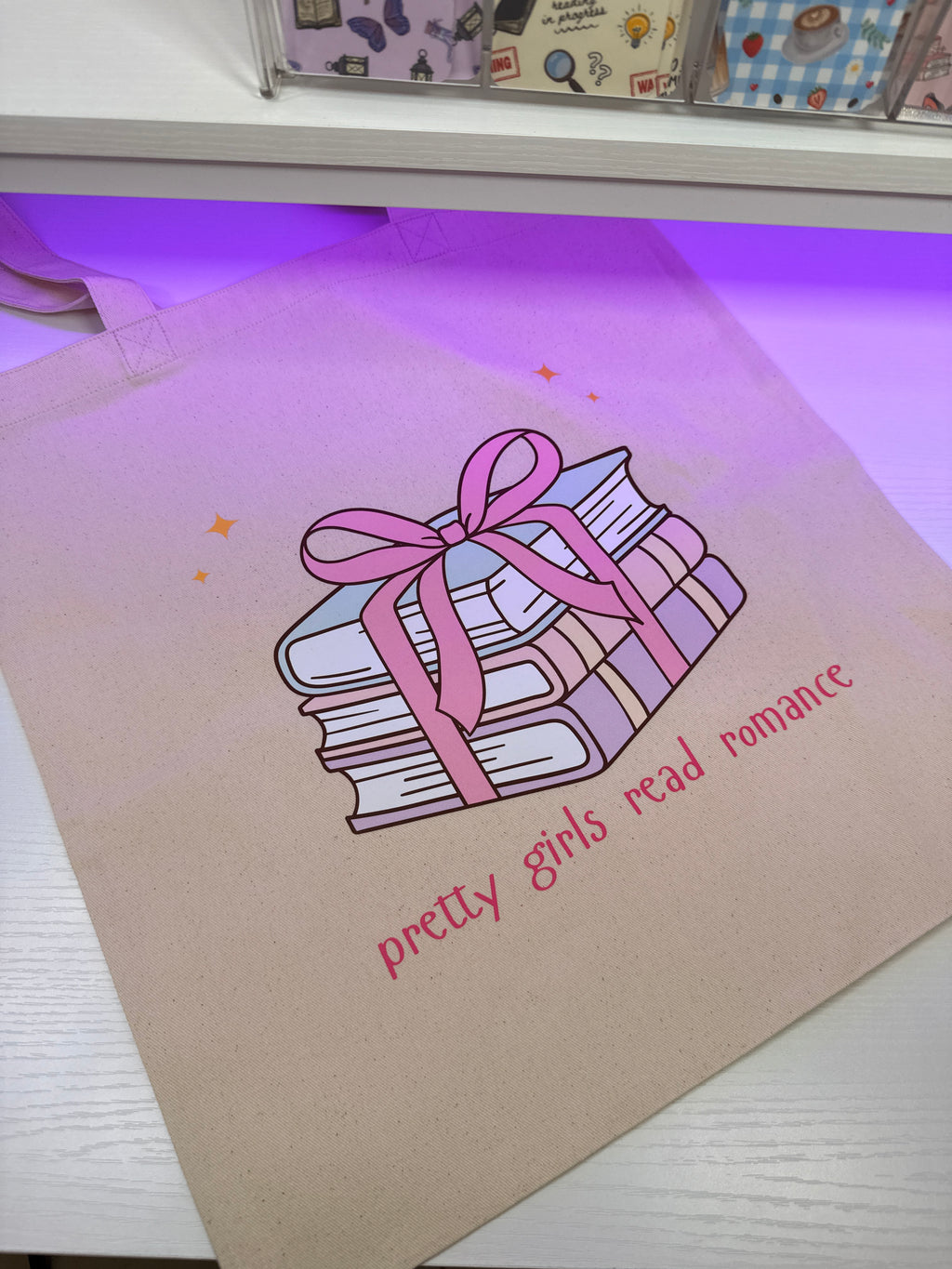 Pretty girls read Romance Canvas tote bag